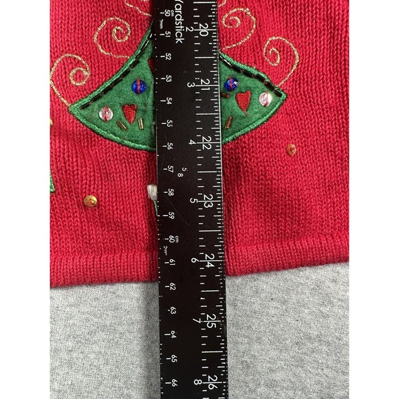 Women‎ Christmas Sweater Red Christmas Trees XL Tiara International vintage ugly - Picture 6 of 11